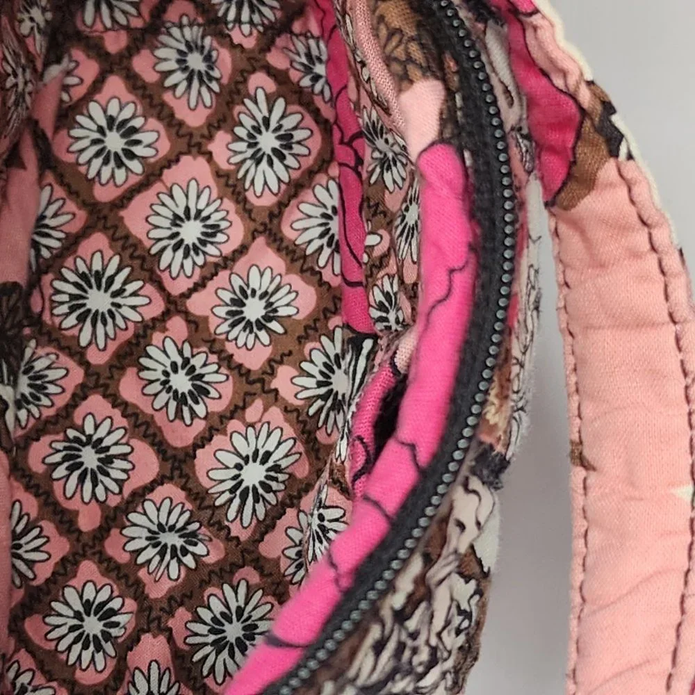 Floral Pink Brown & White Vera Bradley Bag - Picture 2 of 8